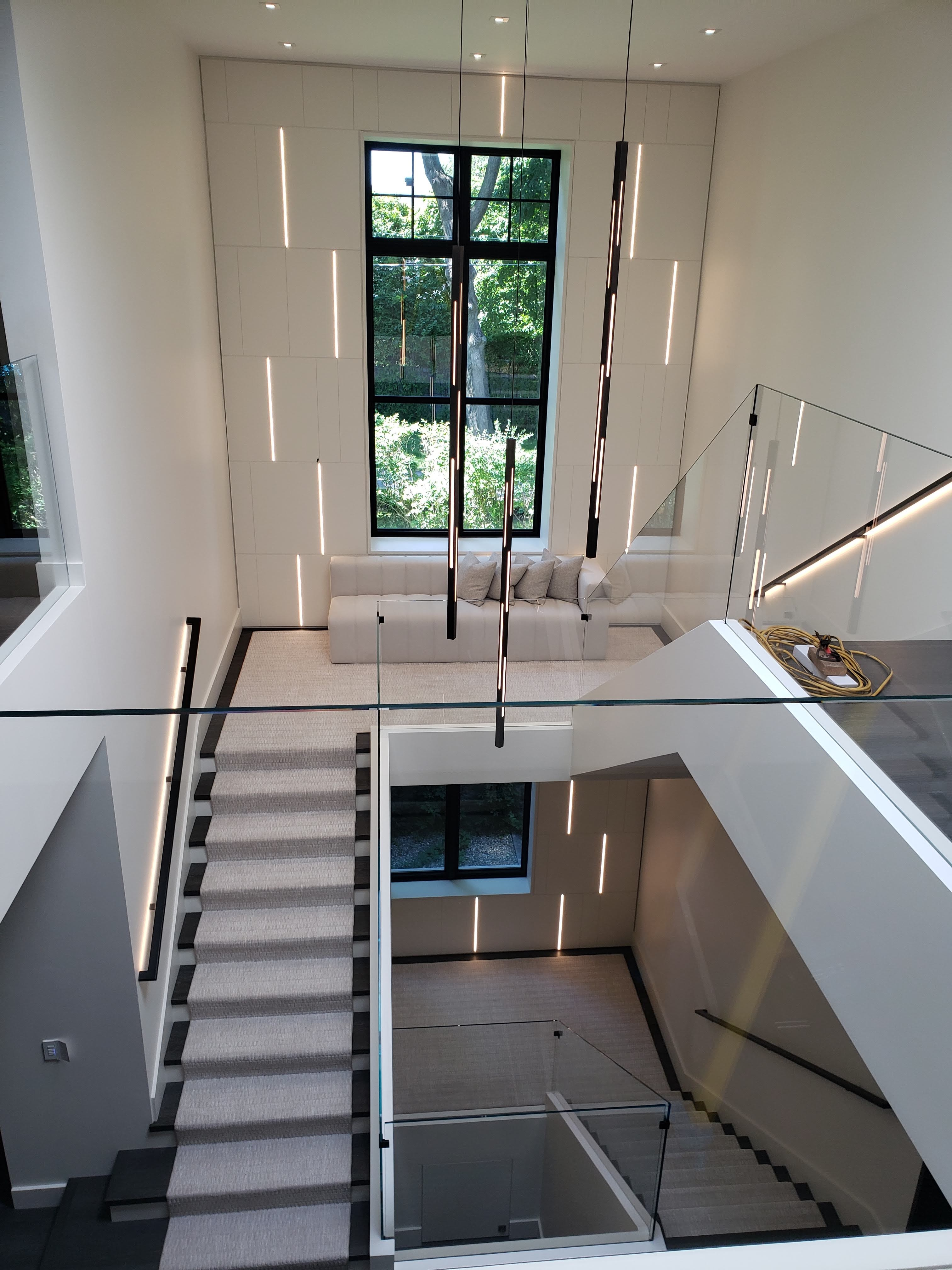 &Eacute;clairage architectural sur plusieurs niveaux dans une r&eacute;sidence de Hampstead