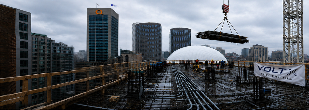Chantier électrique VoltX au centre-ville de Montréal